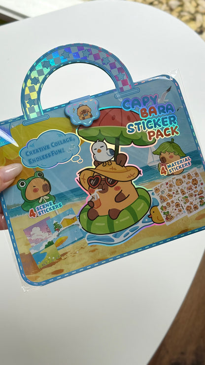 Domek do wyklejania + kolorowanka z Kapibarą – zestaw w formie walizki