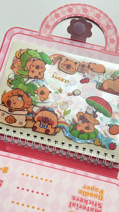 Domek do wyklejania + kolorowanka z Kapibarą – zestaw w formie walizki