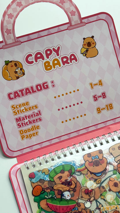 Domek do wyklejania + kolorowanka z Kapibarą – zestaw w formie walizki