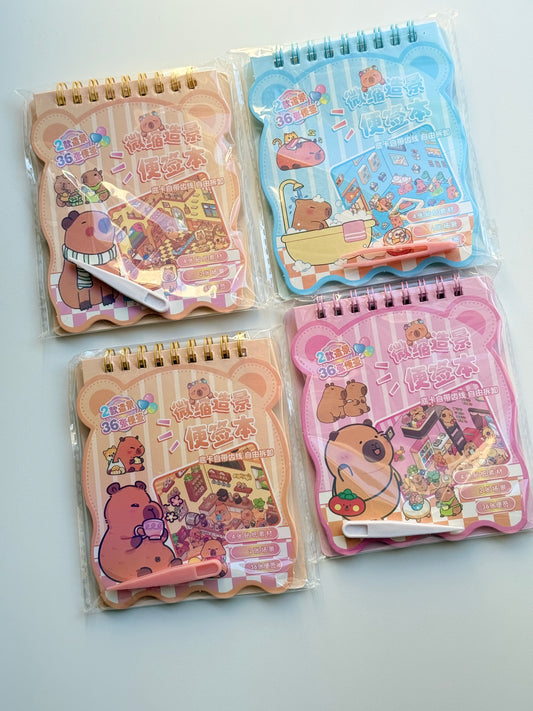 🦫 Domek z naklejkami – Kapibara+notes